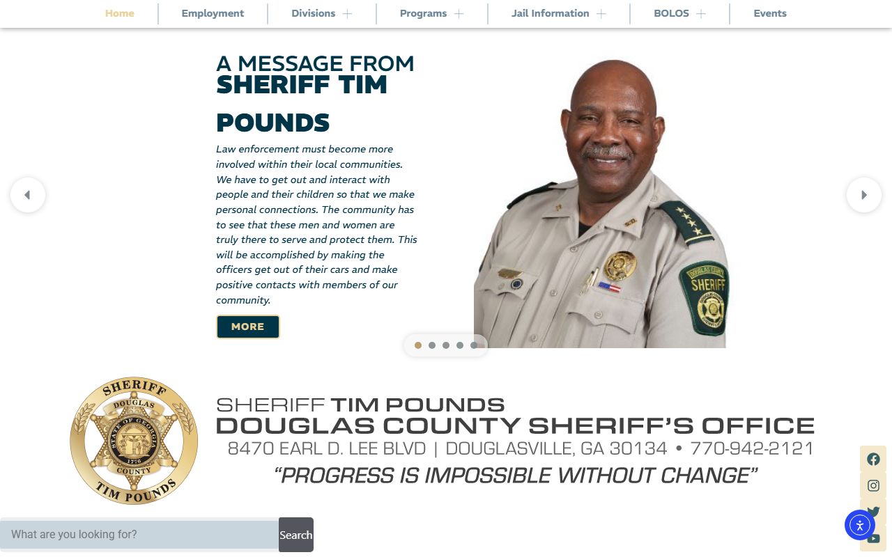 Douglas County Sheriff Office homepage for police blotter records