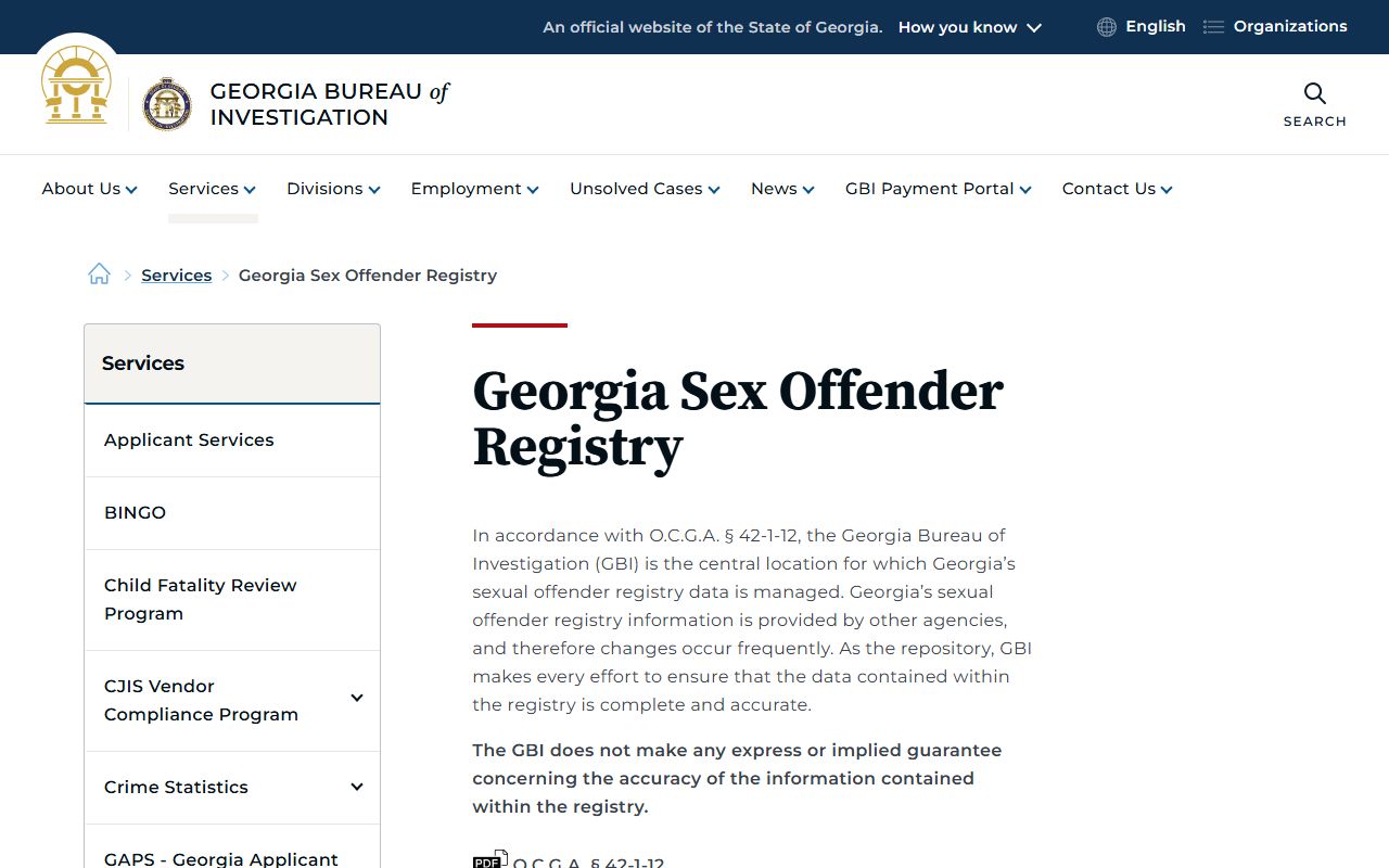 Georgia sex offender registry police blotter database